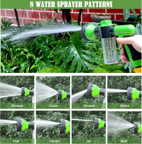 8-in-1 Dog Wash Sprayer with Massage Brush and Grooming Comb, Garden Hose Nozzle for Pet Bathing and Car Washing